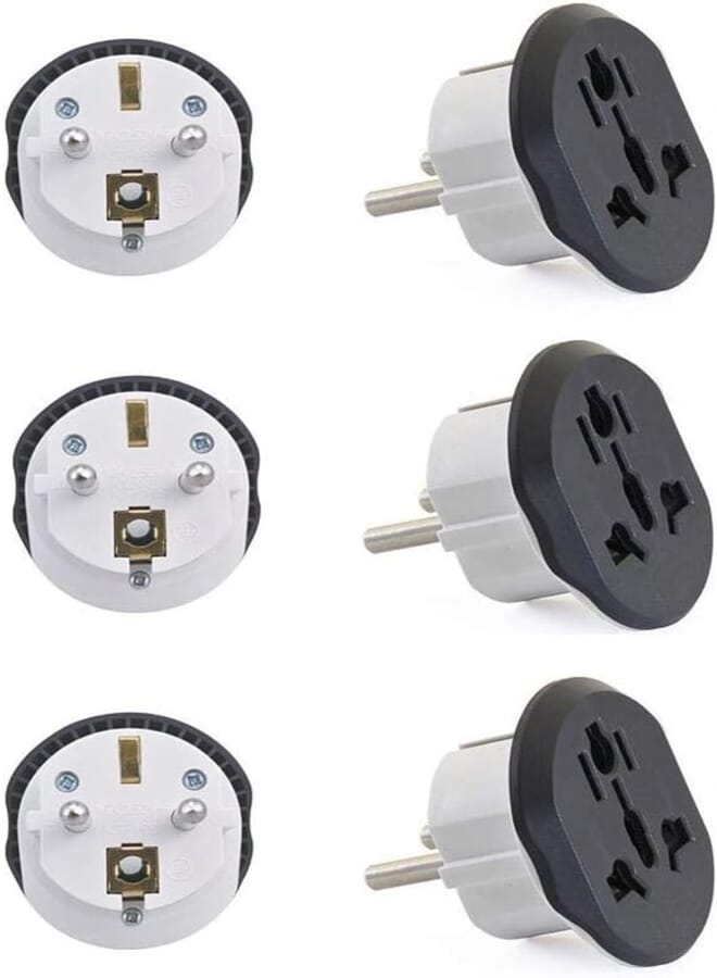 Electrical Socket with Universal Input and EU Output, 3 Pieces